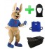 Kostüm Känguru 5 + Kühlweste "Blue M24" + Tasche "Star" + Hygiene Maske (Hochwertig)