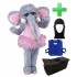 Kostüm Elefant 8 + Kühlweste "Blue M24" + Tasche "Star" + Hygiene Maske (Hochwertig)