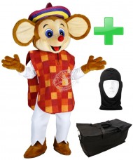 Kostüm Maus Maskottchen 19 + Tasche "Star" + Hygiene Maske (Hochwertig)