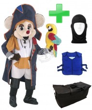 Kostüm Maus 26 + Kühlweste "Blue M24" + Tasche "Star" + Hygiene Maske (Hochwertig)