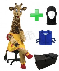 Kostüm Giraffe 3 + Kühlweste "Blue M24" + Tasche "Star" + Hygiene Maske (Hochwertig)