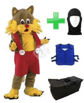 Kostüm Katze 11 + Kühlweste "Blue M24" + Tasche "Star" + Hygiene Maske (Hochwertig)