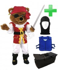 Kostüm Bär 18 + Kühlweste "Blue M24" + Tasche "Star" + Hygiene Maske (Hochwertig)