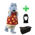 Kostüm Nilpferd 3 + Tasche "Star" + Hygiene Maske (Hochwertig)