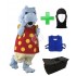 Kostüm Nilpferd 3 + Kühlweste "Blue M24" + Tasche "Star" + Hygiene Maske (Hochwertig)