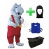Kostüm Nilpferd 4 + Kühlweste "Blue M24" + Tasche "Star" + Hygiene Maske (Hochwertig)