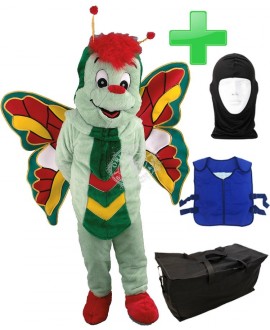 Kostüm Schmetterling 3 + Kühlweste "Blue M24" + Tasche "Star" + Hygiene Maske (Hochwertig)