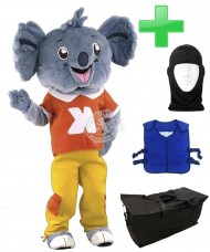 Kostüm Koala + Kühlweste "Blue M24" + Tasche "Star" + Hygiene Maske (Hochwertig)