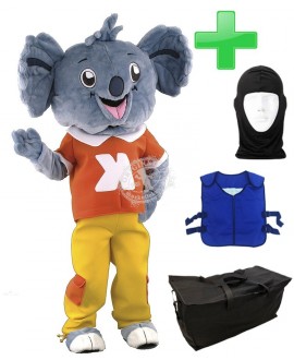 Kostüm Koala + Kühlweste "Blue M24" + Tasche "Star" + Hygiene Maske (Hochwertig)