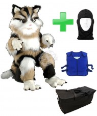 Kostüm Katze 13 + Kühlweste "Blue M24" + Tasche "Star" + Hygiene Maske (Hochwertig)