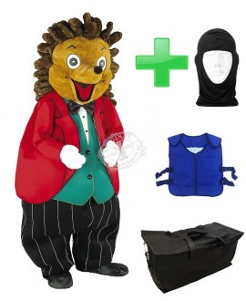Kostüm Igel 1 + Kühlweste "Blue M24" + Tasche "Star" + Hygiene Maske (Hochwertig)
