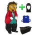 Kostüm Igel 1 + Kühlweste "Blue M24" + Tasche "Star" + Hygiene Maske (Hochwertig)