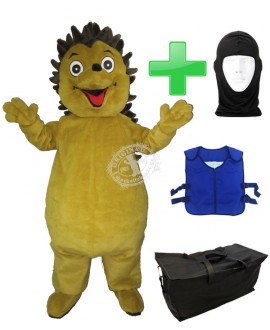 Kostüm Igel 2 + Kühlweste "Blue M24" + Tasche "Star" + Hygiene Maske (Hochwertig)