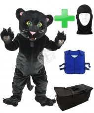 Kostüm Panther 8 + Kühlweste "Blue M24" + Tasche "Star" + Hygiene Maske (Hochwertig)