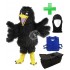 Kostüm Rabe 1 + Kühlweste "Blue M24" + Tasche "Star" + Hygiene Maske (Hochwertig)