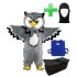 Kostüm Eule 5 + Kühlweste "Blue M24" + Tasche "Star" + Hygiene Maske (Hochwertig)