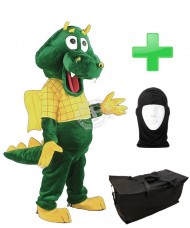 Kostüm Drache 6 + Tasche "Star" + Hygiene Maske (Hochwertig)