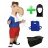 Kostüm Kamel 3 + Kühlweste "Blue M24" + Tasche "Star" + Hygiene Maske (Hochwertig)