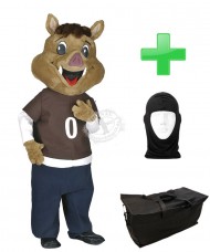 Kostüm Wildschwein 2 + Tasche "Star" + Hygiene Maske (Hochwertig)