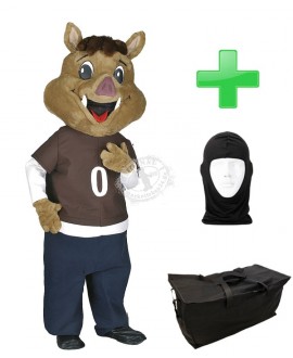 Kostüm Wildschwein 4 + Tasche "Star" + Hygiene Maske (Hochwertig)