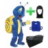 Maskottchen Schnecke + Kühlweste "Blue M24" + Tasche "XL" + Hygiene Maske (Hochwertig)