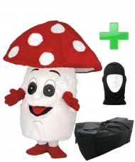 Kostüm Pilz / Fliegenpilz + Tasche "XXL" + Hygiene Maske (Hochwertig)