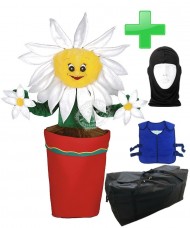 Kostüm Blumen Topf + Kühlweste "Blue M24" + Tasche "XL" + Hygiene Maske (Hochwertig)
