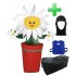 Kostüm Blumen Topf + Kühlweste "Blue M24" + Tasche "XL" + Hygiene Maske (Hochwertig)