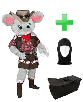 Kostüm Maus 11 + Tasche "Star" + Hygiene Maske (Hochwertig)