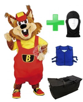 Kostüm Hamster / Biber 7 + Kühlweste "Blue M24" + Tasche "Star" + Hygiene Maske (Hochwertig)