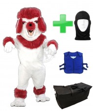 Kostüm Hund 26 + Kühlweste "Blue M24" + Tasche "Star" + Hygiene Maske (Hochwertig)