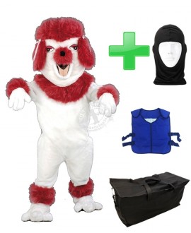 Kostüm Hund 26 + Kühlweste "Blue M24" + Tasche "Star" + Hygiene Maske (Hochwertig)