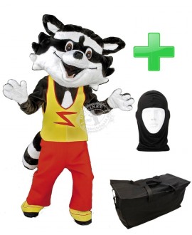 Kostüm Stinktier 5 + Tasche "Star" + Hygiene Maske (Hochwertig)
