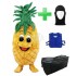 Kostüm Ananas + Kühlweste "Blue M24" + Tasche "XL" + Hygiene Maske (Hochwertig)