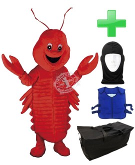 Kostüm Hummer / Scampi + Kühlweste "Blue M24" + Tasche "Star" + Hygiene Maske (Hochwertig)