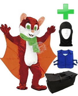 Kostüm Fledermaus + Kühlweste "Blue M24" + Tasche "Star" + Hygiene Maske (Hochwertig)