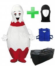 Kostüm Bowling Pin + Kühlweste "Blue M24" + Tasche "XL" + Hygiene Maske (Hochwertig)