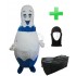 Kostüm Bowling Pin Blau + Tasche "XL" + Hygiene Maske (Hochwertig)