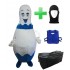 Kostüm Bowling Pin Blau + Kühlweste "Blue M24" + Tasche "XL" + Hygiene Maske (Hochwertig)