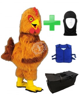 Kostüm Hahn 10 + Kühlweste "Blue M24" + Tasche "Star" + Hygiene Maske (Hochwertig)