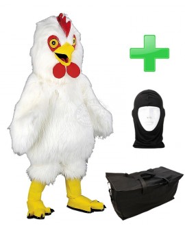 Kostüm Huhn 11 + Tasche "Star" + Hygiene Maske (Hochwertig)