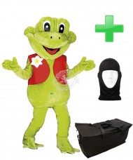 Kostüm Frosch 5 + Tasche "Star" + Hygiene Maske (Hochwertig)