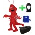 Kostüm Scampi / Garnelen + Kühlweste "Blue M24" + Tasche "Star" + Hygiene Maske (Hochwertig)