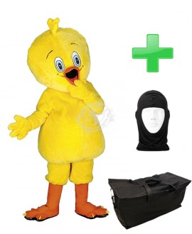 Kostüm Küken 1 + Tasche "Star" + Hygiene Maske (Hochwertig)