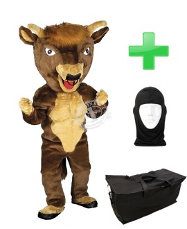 Kostüm Büffel / Stier 5 + Tasche "Star" + Hygiene Maske (Hochwertig)