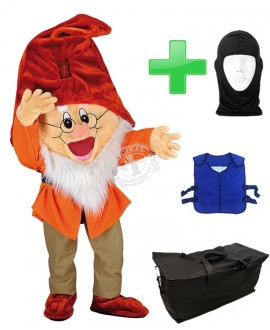 Kostüm Zwerg 1 + Kühlweste "Blue M24" + Tasche "L" + Hygiene Maske (Hochwertig)