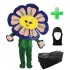 Kostüm Blume Violett + Tasche "XL" + Hygiene Maske (Hochwertig)
