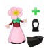 Kostüm Blume Rosa 2 + Tasche "Star" + Hygiene Maske (Hochwertig)