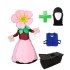 Kostüm Blume Rosa 2 + Kühlweste "Blue M24" + Tasche "Star" + Hygiene Maske (Hochwertig)