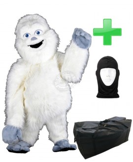 Kostüm Yeti 1 + Tasche "XL" + Hygiene Maske (Hochwertig)